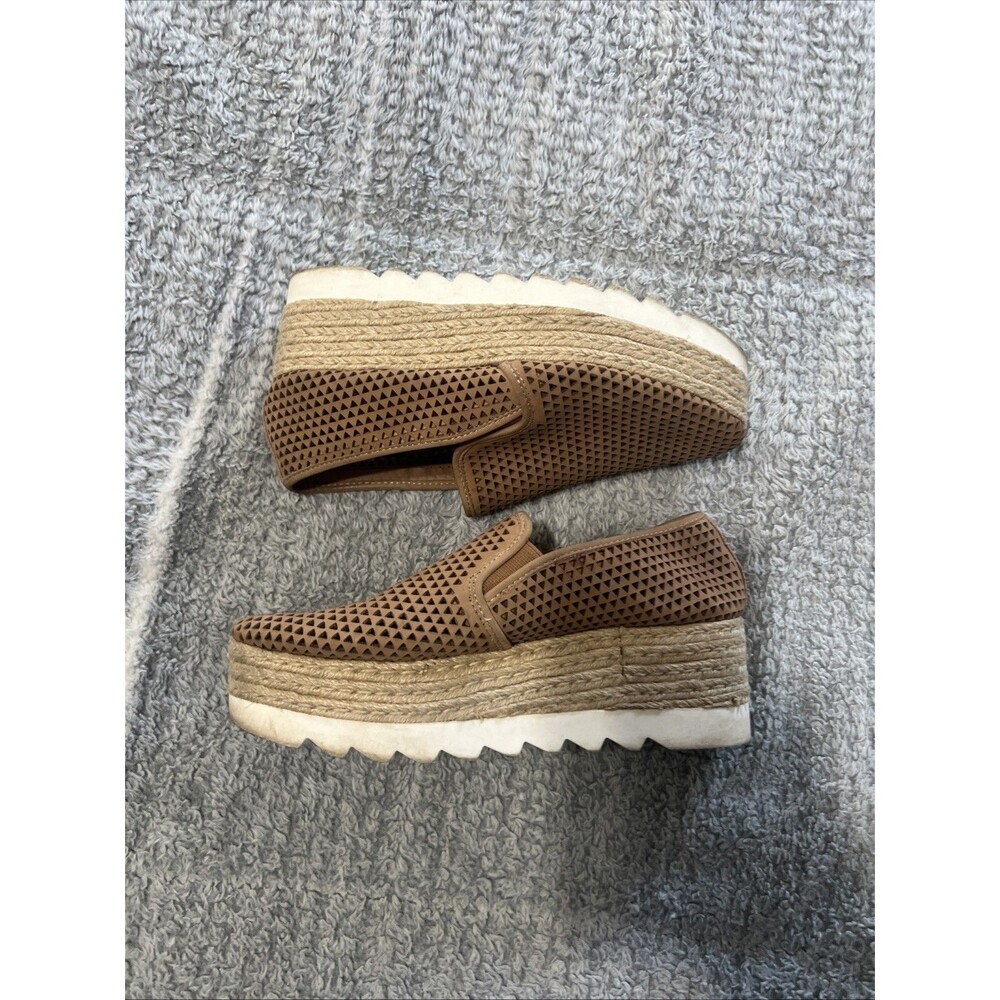 Steve Madden beige Platform Slip on espadrilles Sz 9 Boho - Picture 3 of 9